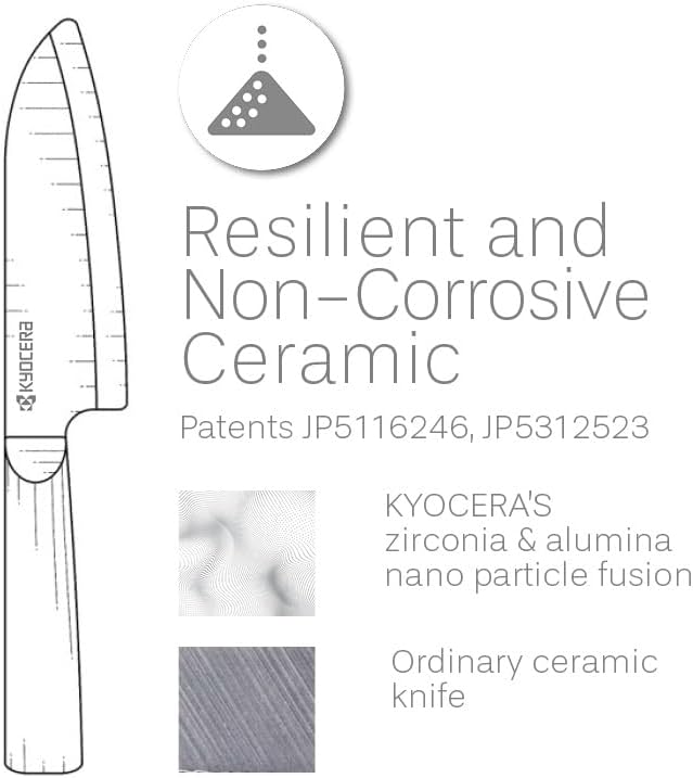 Kyocera INNOVATIONwhite 5.5" Ceramic Santoku Knife - White Z212 Blade with Non-Slip Red Handle