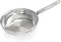 Sunhouse 10 Inch Tri-Ply Stainless Steel Frying Pan, Whole-Clad No Coatings Skillet with Stay-cool Handle for Cooking, Durable & Oven Safe to 500°F, Dishwasher Safe, Compatible with All Cooktops