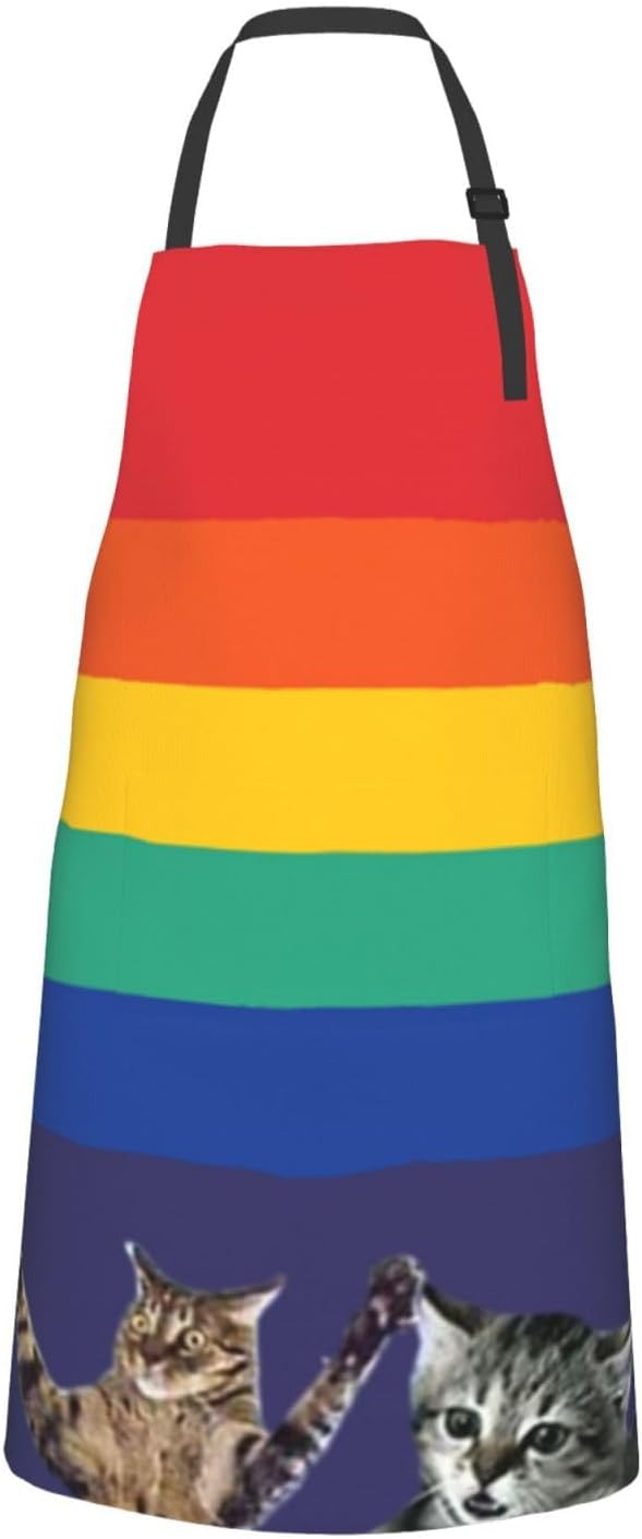 LGBT Aprons Gay Aprons with Pockets and Adjustable Rainbow Apron for Gardening Cooking Kitchen