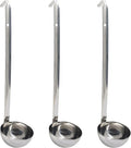 5 Oz Stainless Steel Ladle, 3 Pcs Sturdy Soup Ladle, 11.8" Long Handle Length for Stirring, Portioning and Serving Soup and Stew in Restaurants and Home (3.43" Bowl Diameter）