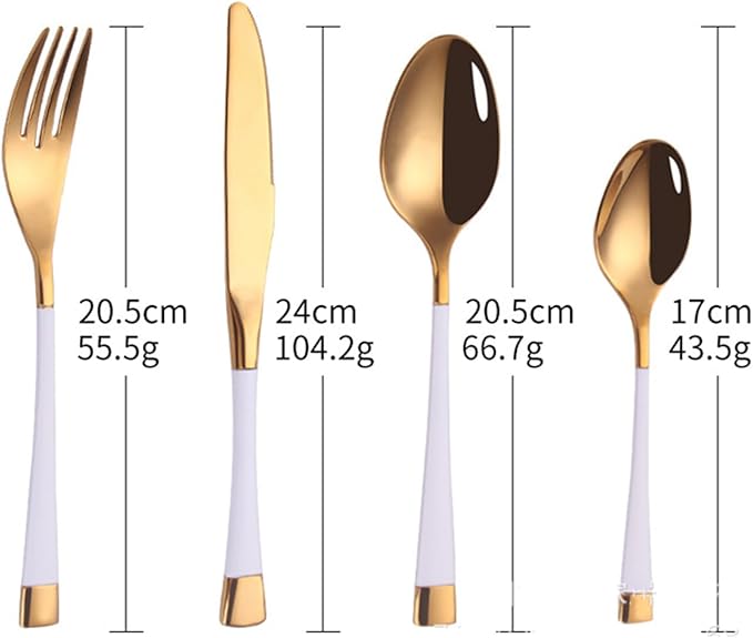 Blue-Gold Silverware ZILNEHZ Flatware Set for 4 Stainless Steel Cutlery Set Elegance Luxury Tableware Set Forks and Spoons Utensil Sets for Home Restaurant Dishwasher Safe