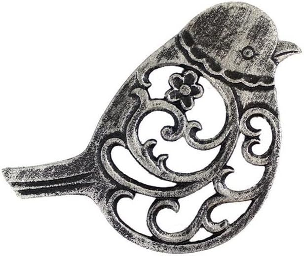 Handcrafted Nautical Decor Rustic Silver Cast Iron Bird Trivet 8" - Cast Iron Decoration