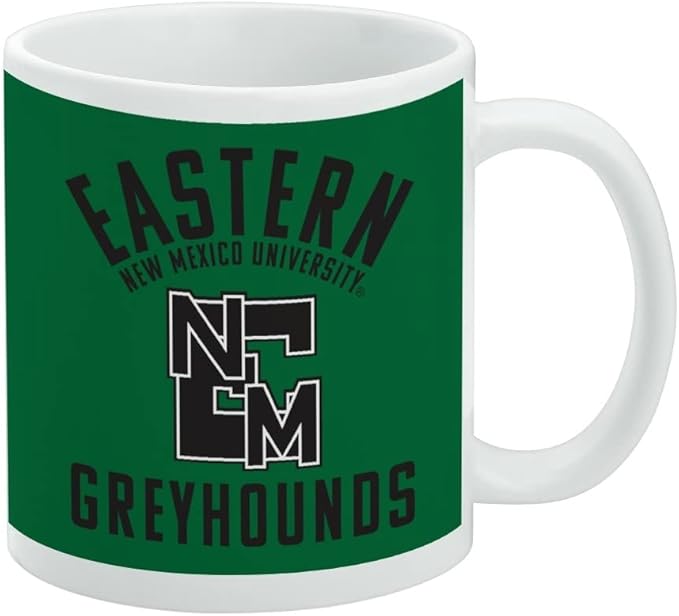 Eastern New Mexico University Greyhounds Logo Ceramic Coffee Mug, Novelty Gift Mugs for Coffee, Tea and Hot Drinks, 11oz, White