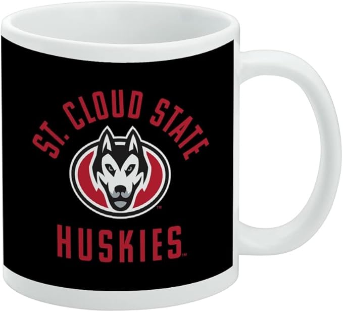 St. Cloud State University Huskies Logo Ceramic Coffee Mug, Novelty Gift Mugs for Coffee, Tea and Hot Drinks, 11oz, White
