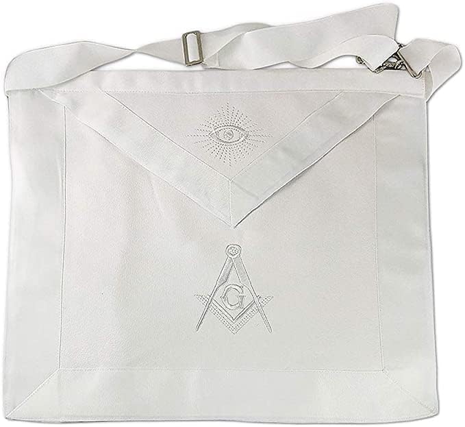 Premium Lambskin Masonic Master Mason White Embroidered Apron White Ribbon Handcrafted