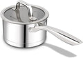 Rorence 1.5 QT Stainless Steel Saucepan, Sauce Pan with Clear Transparent Tempered Glass Lid for Sauce Gravy Pasta Vegetable, Induction Small Cooking Pot for All Stoves, Oven & Dishwasher Safe