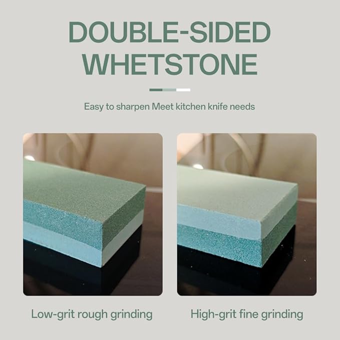 YKLP Knife Sharpening Stone,Whetstone Set Kitchen Knife Sharpener Stone 2 Side 400/1000 Grit,Wet Stones for Sharpening Chisel Blades, Knives, Scissor Blades