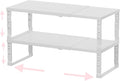 Adjustable Metal Shelving Unit, Stackable & Expendable Storage Rack for Home/Office/Kitchen, Space-Saving，Sturdy&Durable，Easy Assembly (2PACKS/Medium/White