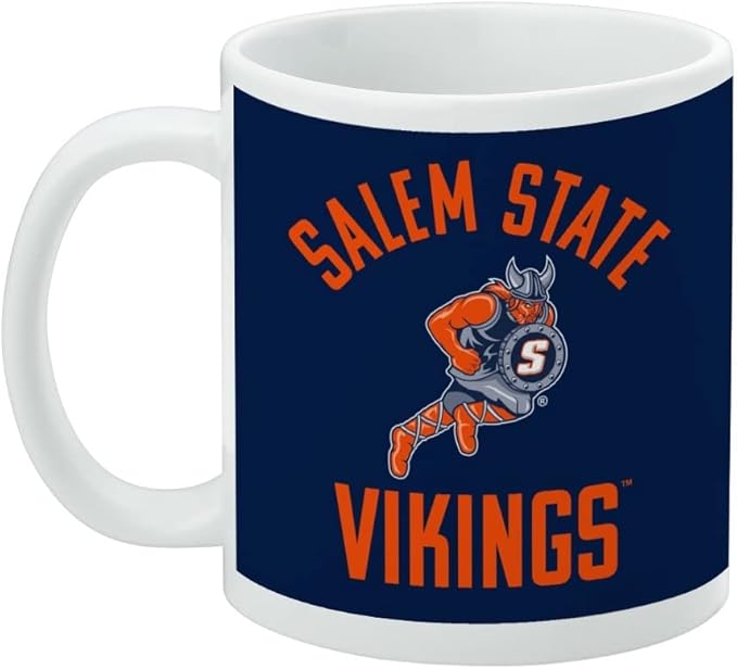 Salem State University Vikings Logo Ceramic Coffee Mug, Novelty Gift Mugs for Coffee, Tea and Hot Drinks, 11oz, White