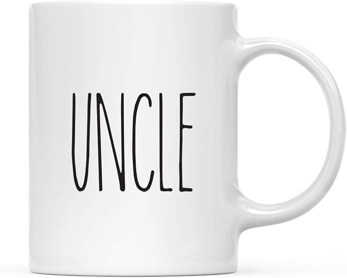 Andaz Press Simple Rustic Farmhouse Kitchen Decor 11oz. Ceramic Coffee Tea Mug Gift, Uncle, 1-Pack, Birthday Christmas Gift Ideas for Family, Friends