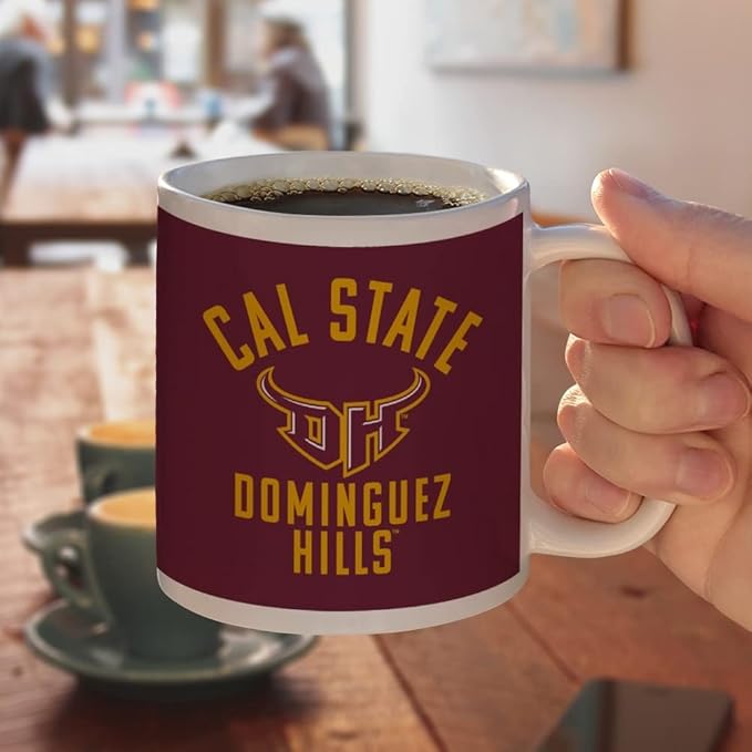 California State University Dominguez Hills Toros Logo Ceramic Coffee Mug, Novelty Gift Mugs for Coffee, Tea and Hot Drinks, 11oz, White