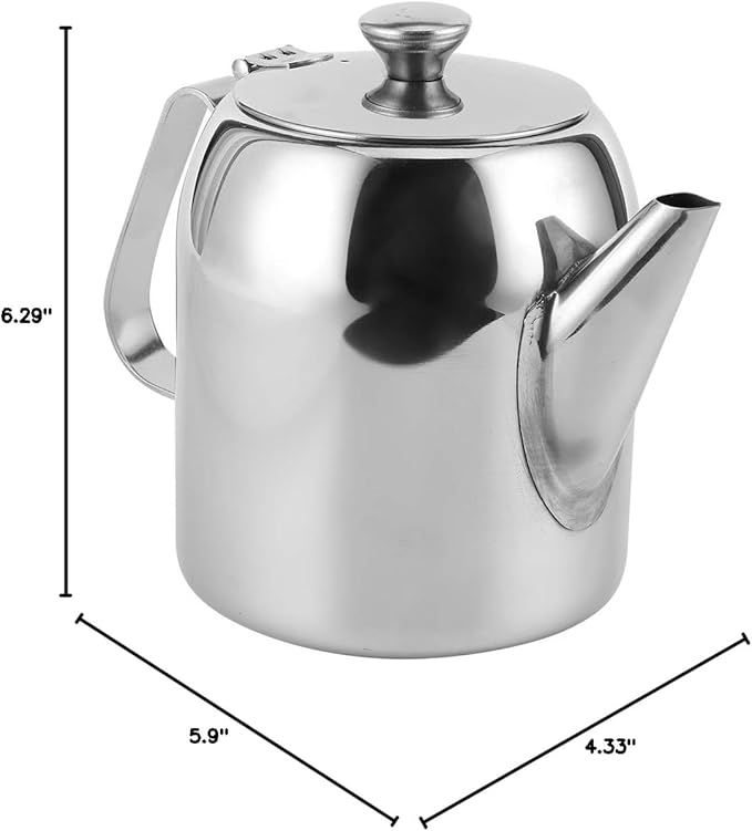 Stainless Steel Tea Kettle, 20oz or 32oz Kettle Coffee Pot Teapot Cold Kettle Short Spout for Hotel Restaurant, Living Room, Office (32 ounces)