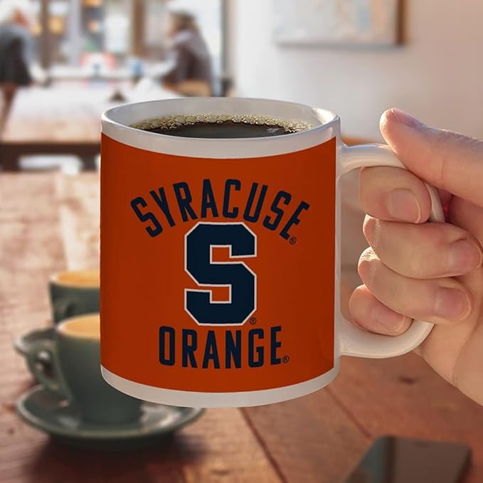 Syracuse University Orange Ceramic Coffee Mug, Novelty Gift Mugs for Coffee, Tea and Hot Drinks, 11oz, White