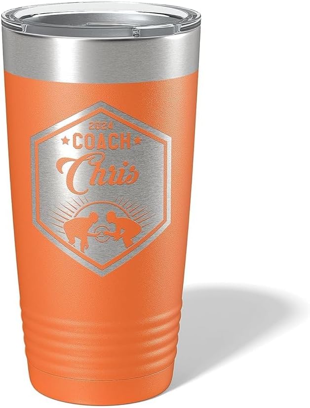 Wrestling Coach gifts, Tumbler, Coach tumbler, Wrestling gifts, Coach Beer glass, Coach gift, Wrestling Coach, Coach gifts, Wrestling Coach (Wrestling Hexagon, Orange, 20oz Tumbler)