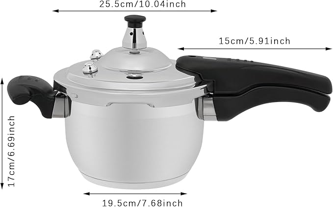 7 L/7.4 Qt Pressure Cooker,60Kpa High Pressure Stovetop Cooker with 3-Layer Composite Bottom, 304 Stainless Steel Pressure Canner for Commercial & Home Use