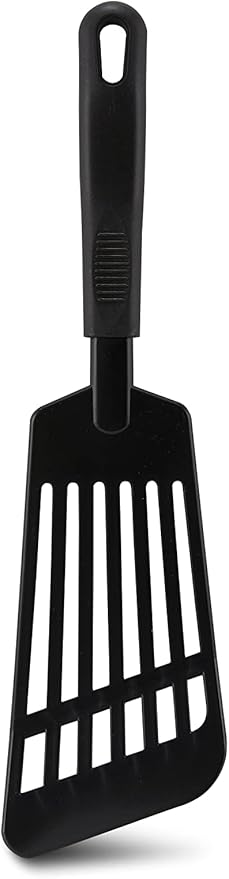 AME D'ESSENCE Fish Turner Flexible Slotted Spatula 12 inch Black Nylon 410ºF Heat Resistant Fish Spatula with Ergonomic Handle Kitchen Gadgets for Frying