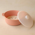 Microwave Silicone Steamer for Baby Food, Made In Korea, Oven & Dishwasher Safe to 482°F, Easy Clean, Microwave Pot with Handle & Lid, 100% Food Grade Steamer Bowl (Terracotta Rose, 50.7oz (1500ml))