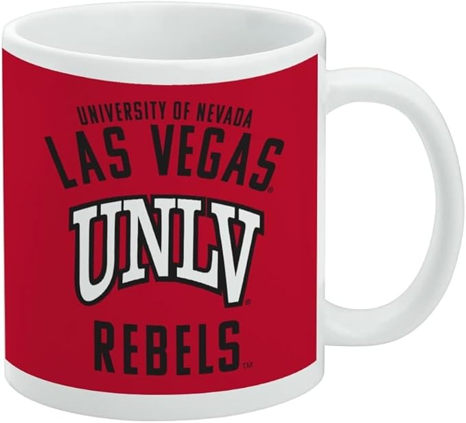 University of Nevada, Las Vegas Rebels Logo Ceramic Coffee Mug, Novelty Gift Mugs for Coffee, Tea and Hot Drinks, 11oz, White
