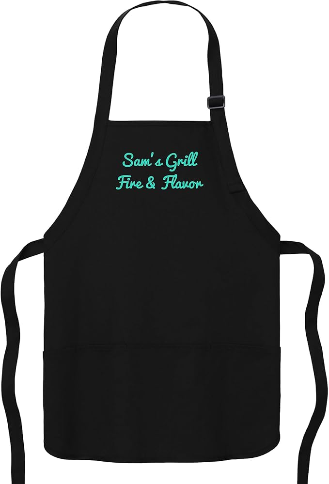 Custom Text Cooking & BBQ Apron – Personalized Chef or Grill Gift – Medium Length (1-3 Lines)