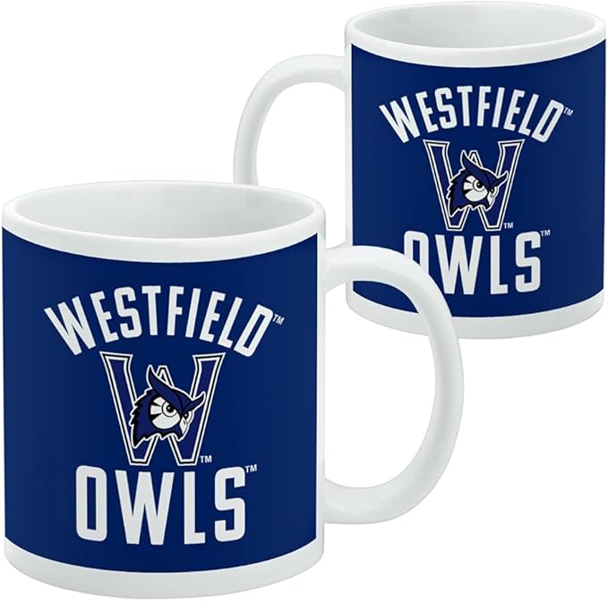 Westfield State Owls Ceramic Coffee Mug, Novelty Gift Mugs for Coffee, Tea and Hot Drinks, 11oz, White