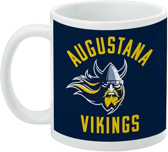 Augustana University Vikings Logo Ceramic Coffee Mug, Novelty Gift Mugs for Coffee, Tea and Hot Drinks, 11oz, White