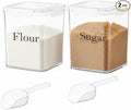 Airtight Food Storage Containers with Lids,2Pcs Kitchen and Pantry Organization Set for Flour, Sugar, Cereal, Dry Food, Brown Sugar,BPA Free Plastic Canisters for Kitchen, Pantry Organization