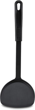 AME D'ESSENCE Turner Round Solid Spatula 12 inch Black Nylon 410ºF Heat Resistant Spatula with Ergonomic Handle Kitchen Gadgets for Frying