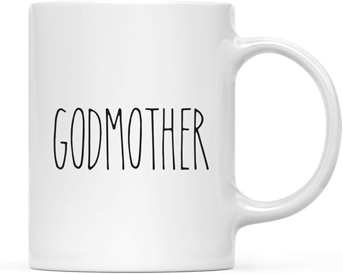Andaz Press Simple Rustic Farmhouse Kitchen Decor 11oz. Ceramic Coffee Tea Mug Gift, Godmother, 1-Pack, Birthday Christmas Gift Ideas for Family, Friends
