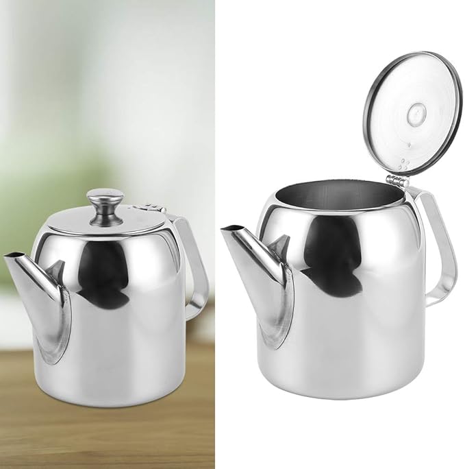 Stainless Steel Tea Kettle, 20oz or 32oz Kettle Coffee Pot Teapot Cold Kettle Short Spout for Hotel Restaurant, Living Room, Office (32 ounces)