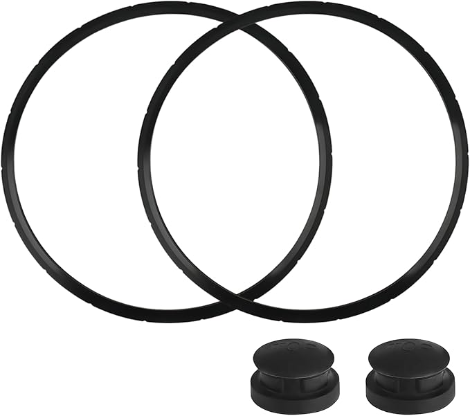 09924 Pressure Canner Sealing Ring & Overpressure Plug for Presto 0128206 0128202 0128203 0128204 0128303 0126306 Pressure Cooker 6 and 8 Quart Cooker Pressure Canner Parts 2-Pack