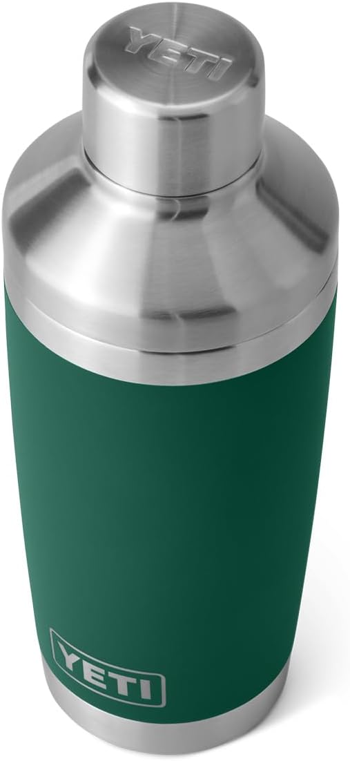 YETI Rambler 20 oz Cocktail Shaker, Stainless Steel, Vacuum Insulated, Black Forest Green