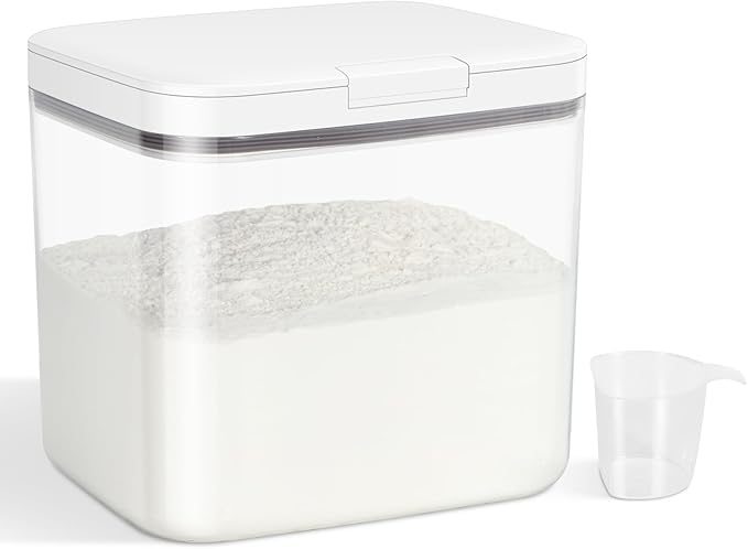 Versatile Storage Container Bin with Pop-up Lid & Scoop, Rice Flour Container Dog Cat Food Storage Container, Laundry Room Organization Household Essentials Kitchen Pantry Organizers