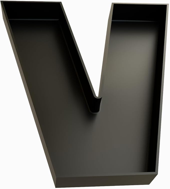 Hard Plastic Reusable Fillable Letters Numbers Serving Trays for Party Decoration (V, Black)