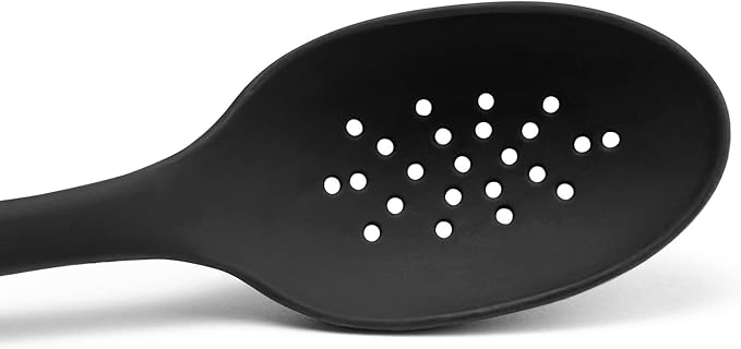 Misen Silicone Mixing Spoon - Professional-Grade, Dishwasher Safe - No Scratch Nonstick-Safe Kitchen Tool for Stirring, Scraping, and Serving - Stong, Durable, Heat Resistant - Black