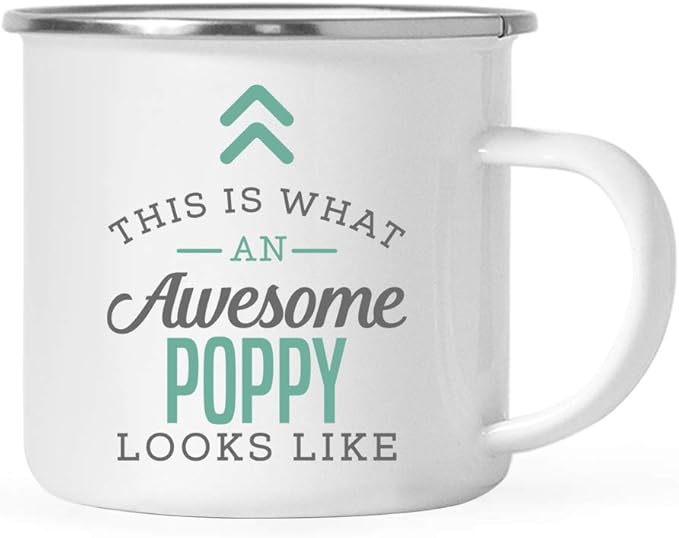 Andaz Press 11oz. Stainless Steel Campfire Coffee Mug Gift, This is What an Awesome Poppy Looks Like, 1-Pack, Birthday Gift Ideas Coworker Him Her, Includes Gift Box