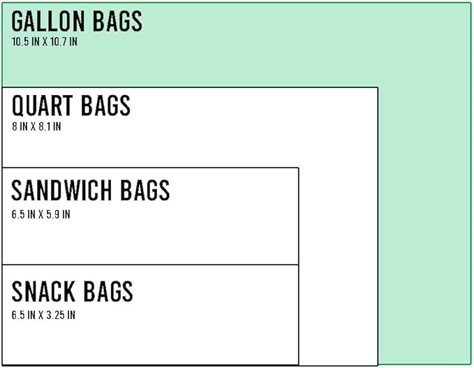 Gallon Food Storage Freezer Bags, 500 Count | Double Zipper | 10.5" * 10.7", Freshness Easy Open Reclosable Clear Plastic Bags