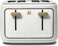Beautiful 4-Slice Toaster by Drew Barrymore – Touch Display, Extra-Wide Slots, Bagel & Frozen Functions, Stainless Steel (White Icing)