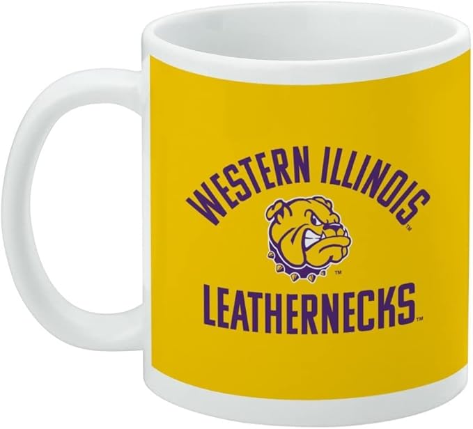 Western Illinois Leatherneck Ceramic Coffee Mug, Novelty Gift Mugs for Coffee, Tea and Hot Drinks, 11oz, White