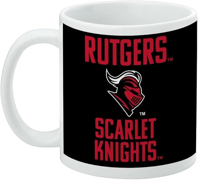 Rutgers University Scarlet Knights Ceramic Coffee Mug, Novelty Gift Mugs for Coffee, Tea and Hot Drinks, 11oz, White