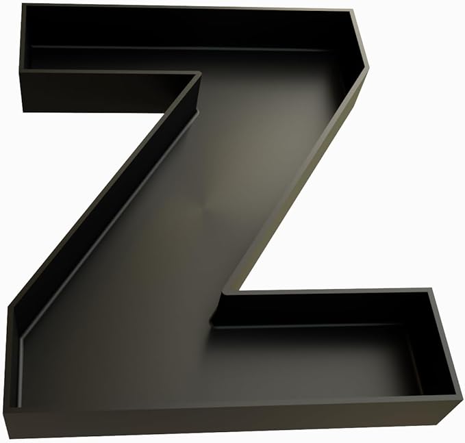 Hard Plastic Reusable Fillable Letters Numbers Serving Trays for Party Decoration (Z, Black)