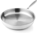 10 Inch Tri-Ply Stainless Steel Frying Pan, Healthy Stainless Steel Cookware, Skillet on Induction, Ceramic and Gas Cooktops, PFOA Free Cooking Pan, Dishwasher Safe, Stay-Cool Handle