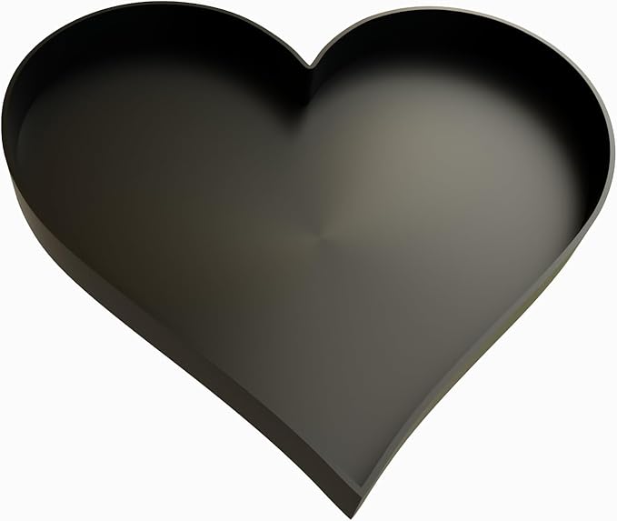 Hard Plastic Reusable Fillable Letters Numbers Serving Trays for Party Decoration (Heart Shape, Black)
