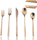 JASHII Mirror Polished Rose Gold 30-Piece SUS304 Stainless Steel Flatware Set,Silverware Set Dinner Knife Fork Spoon Dessert Fork Salad Spoon Service for 6