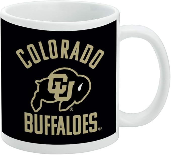 Colorado Buffaloes Ceramic Coffee Mug, Novelty Gift Mugs for Coffee, Tea and Hot Drinks, 11oz, White