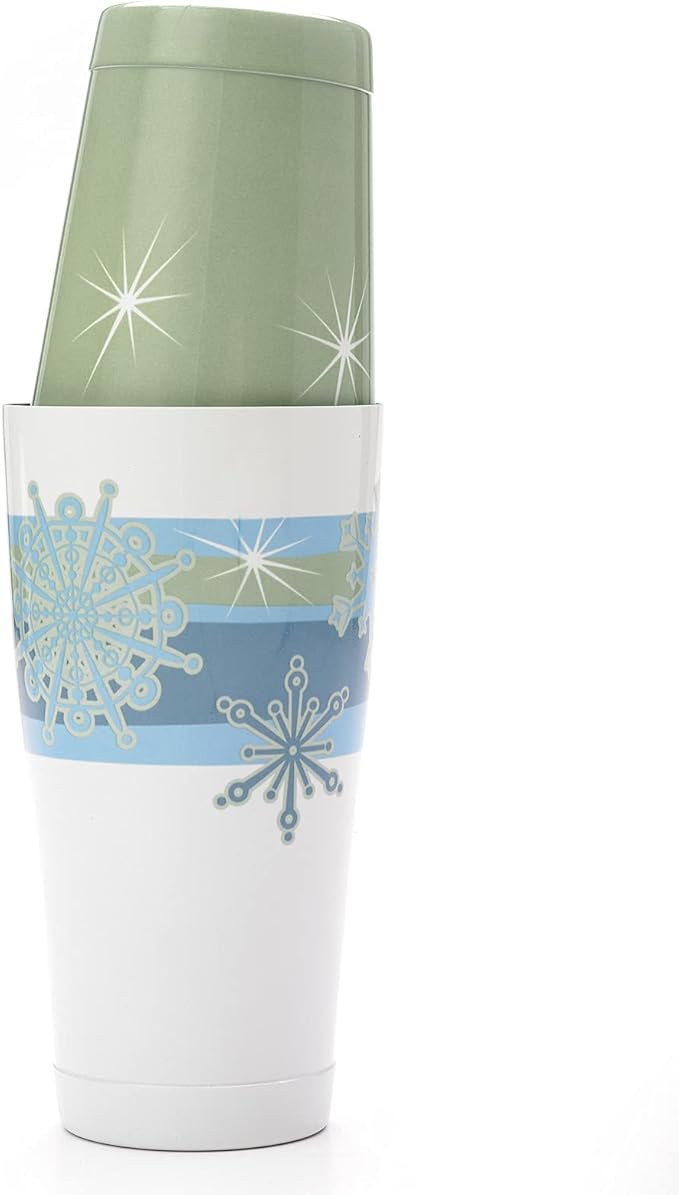 Barfly Holiday Snowflakes Cocktail Shaker Tin Set
