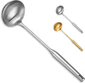 Soup Ladle, Stainless Steel Ladle spoon, 14 Inch Serving Spoon Heavy Duty kitchen Utensils for Cooking Buffet, Party, Kitchen, Silver