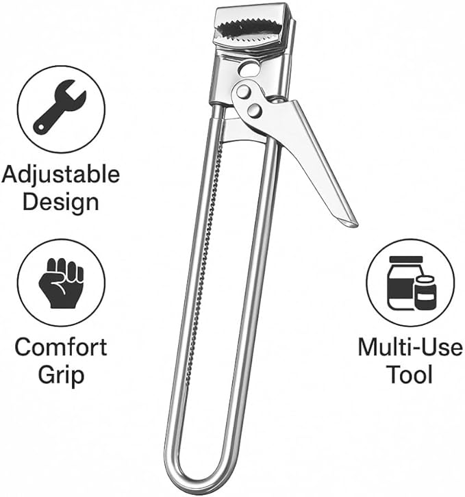 Adjustable Stainless Steel Jar Opener for Weak Hands, Easy Grip Lid Gripper and Bottle Can Opener, Multifunctional Manual Tool for Seniors Kitchen Use (3pcs)
