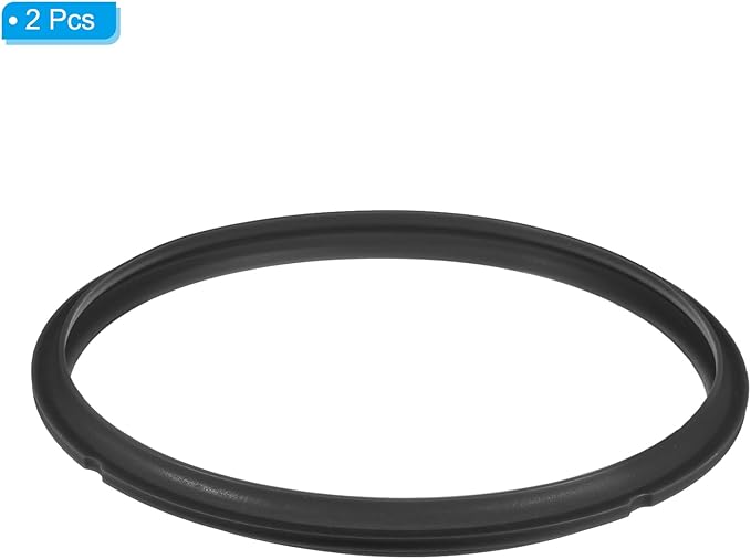 uxcell 2 Pcs Silicone Sealing Ring for Pressure Pot 5/6QT, Pressure Pot Inner Gasket Seal Rings Pressure Cooker Replacement Parts, Black