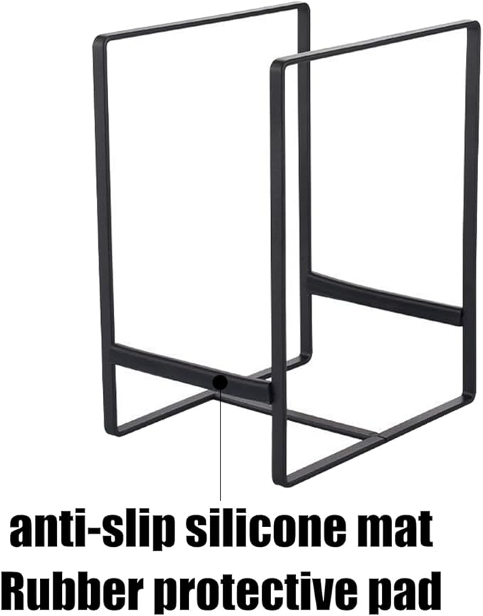3Pcs Plate Holder Organizer - 2 Sizes Metal Upright Dish Rack for Kitchen Countertop/Cupboard | Portable Storage for Plates, Pots, Pans, Lids | Black Rustproof Counter Dish Organizer