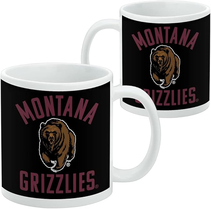 University of Montana Grizzlies Ceramic Coffee Mug, Novelty Gift Mugs for Coffee, Tea and Hot Drinks, 11oz, White